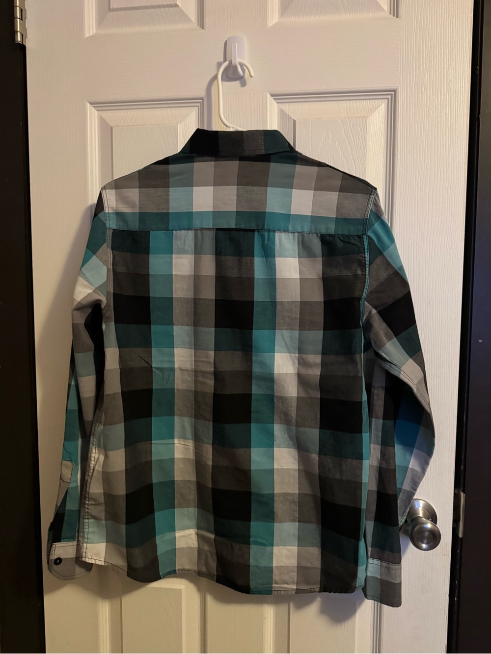 Eighty Eight Teal Black Gray Plaid Shirt - Picture 2 of 3